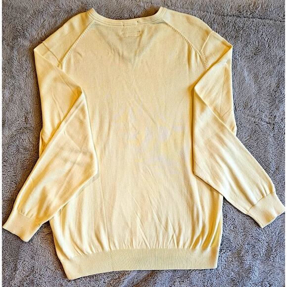 Stafford Butter Yellow V Neck Sweater 100% Pima Cotton, Mens Sz L NEW - Picture 4 of 9